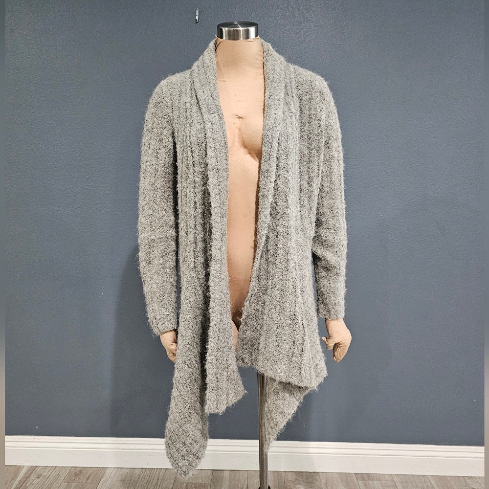CLASSIC ALPACA Made in Peru Women Gray Alpaca Waterfall Open Cardigan M
